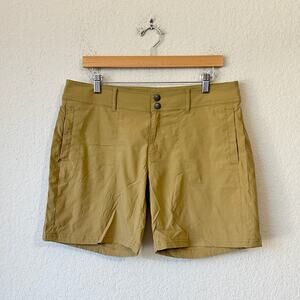 PRANA Revenna Shorts Khaki Ripstop Mid Rise Stretch Hiking Trail